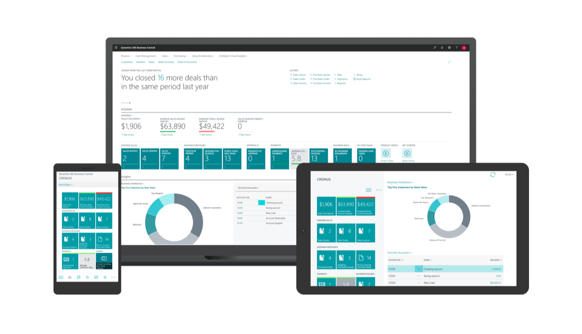 Microsoft Dynamics Business Central ERP systeem voorbeeld